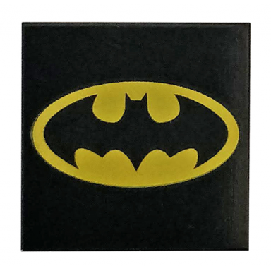 black tile 2 x 2 with oval batman logo pattern
