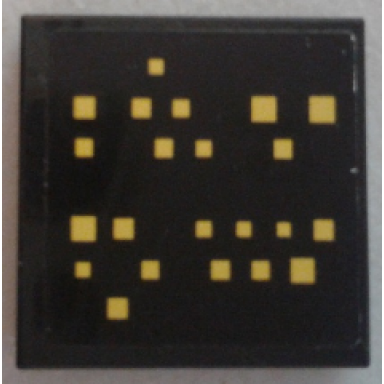 black tile 2 x 2 with yellow squares windows pattern sticker - set 9515