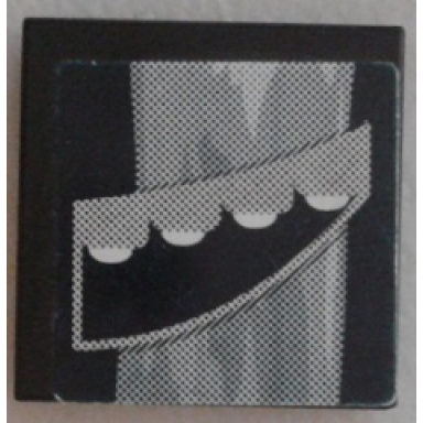 black tile 2 x 2 with dark blue and gray swirl and headlights pattern model left side sticker - set 8161