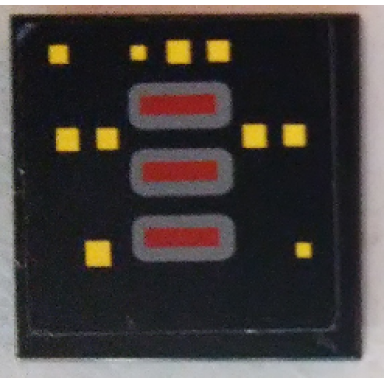 black tile 2 x 2 with yellow squares and red rectangles pattern sticker - set 9515