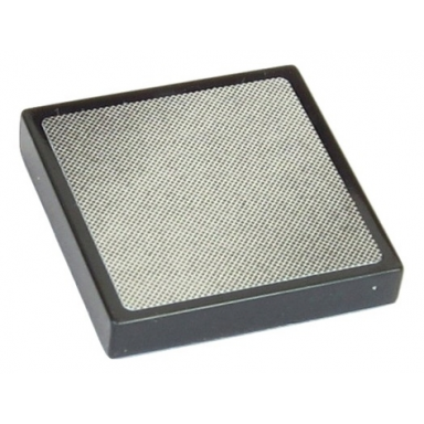 black tile 2 x 2 with silver vehicle mirror rounded corners pattern sticker - set 42030 dots the same size