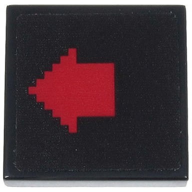 black tile 2 x 2 with dark red arrow pixelated on black background pattern sticker - set 71712