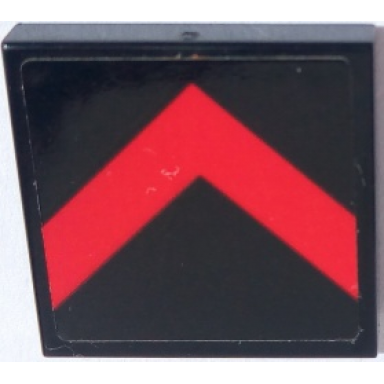 black tile 2 x 2 with red chevron arrow on black background pattern sticker - set 70915