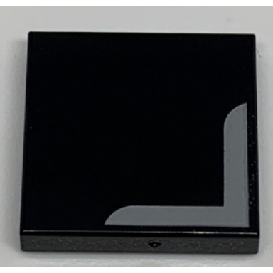 black tile 2 x 2 with white corner stripe pattern