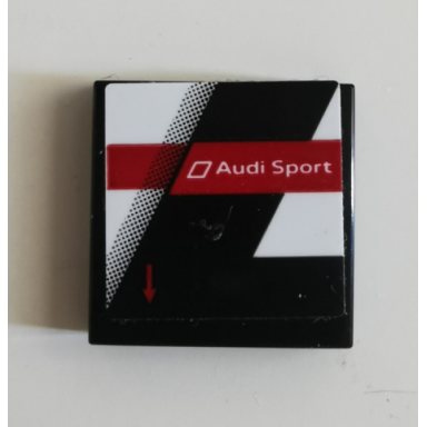 black tile 2 x 2 with white audi sport pattern model right side sticker - set 75872