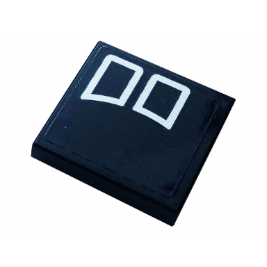 black tile 2 x 2 with white curved squares pattern model left side sticker - set 42110