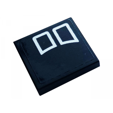black tile 2 x 2 with white curved squares pattern model right side sticker - set 42110