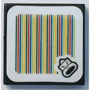 black tile 2 x 2 with super mario scanner code boss sumo bro pattern sticker - set 71388