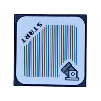 black tile 2 x 2 with super mario scanner code cannon and start pattern sticker - sets 71391 71437