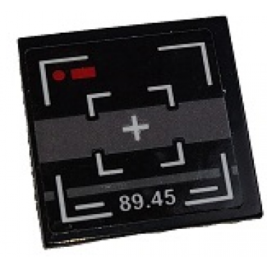 black tile 2 x 2 with display screen with white crosshairs and 89.45 pattern sticker - set 80011