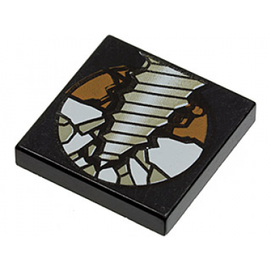 black tile 2 x 2 with drill pattern