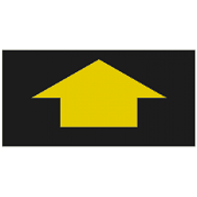 black tile 1 x 2 with yellow arrow short without black border pattern