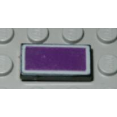 black tile 1 x 2 with purple top pattern