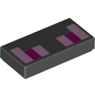 black tile 1 x 2 with pixelated bright pink and magenta eyes pattern minecraft dragon