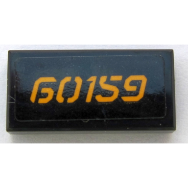 black tile 1 x 2 with bright light orange 60159 on black background pattern sticker - set 60159