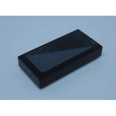 black tile 1 x 2 with dark bluish gray triangle pattern model left side sticker - set 75892
