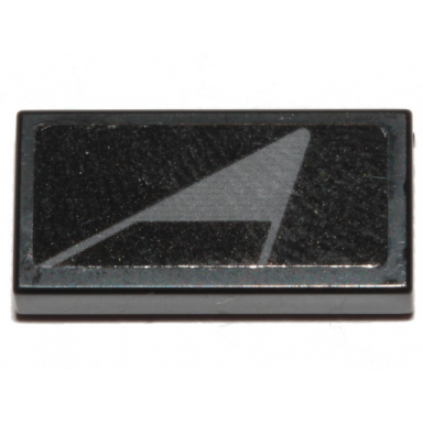 black tile 1 x 2 with black stripe on dark bluish gray triangle pattern model left side sticker - set 75274