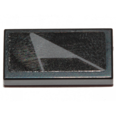 black tile 1 x 2 with black stripe on dark bluish gray triangle pattern model right side sticker - set 75274