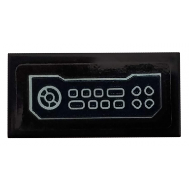 black tile 1 x 2 with keyboard pattern sticker - set 76160
