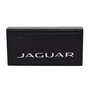 black tile 1 x 2 with white jaguar on black background pattern sticker - set 76898