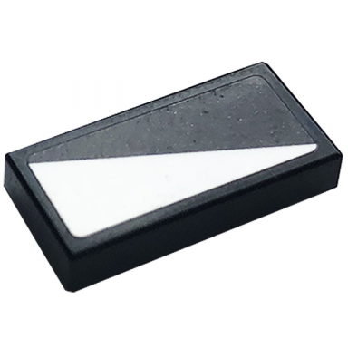 black tile 1 x 2 with white triangle pattern model left side sticker - set 76897