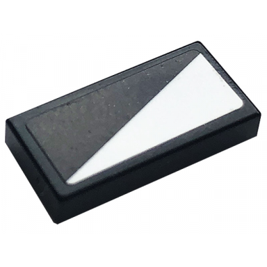 black tile 1 x 2 with white triangle pattern model right side sticker - set 76897