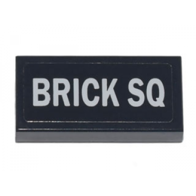 black tile 1 x 2 with white brick sq pattern sticker - set 70840