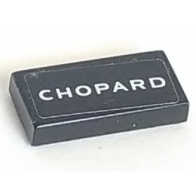 black tile 1 x 2 with chopard pattern sticker - set 75887