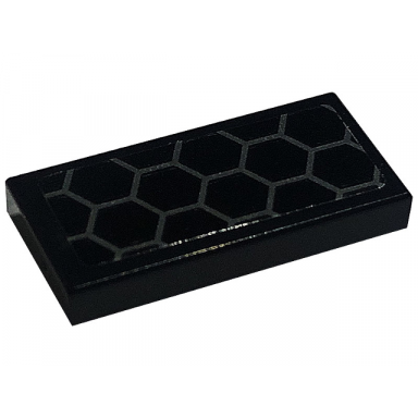 black tile 1 x 2 with honeycomb pattern sticker - set 76904