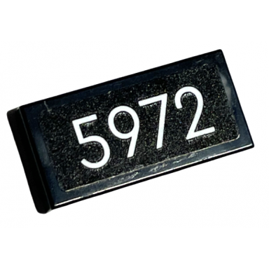 black tile 1 x 2 with white 5972 pattern sticker - set 76405