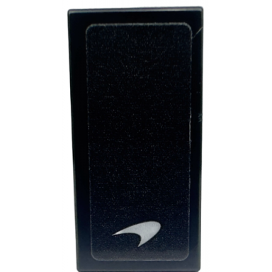 black tile 1 x 2 with white mclaren logo pattern sticker - set 76918