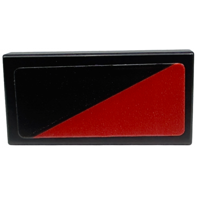 black tile 1 x 2 with red triangle pattern model left side sticker - set 76914