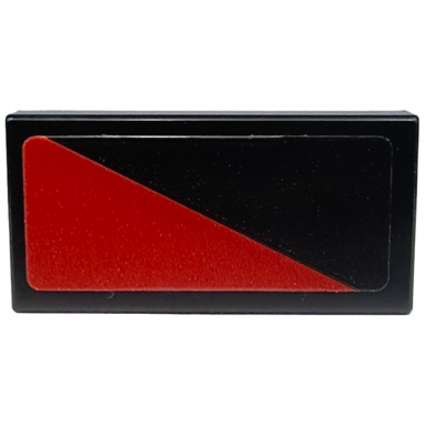 black tile 1 x 2 with red triangle pattern model right side sticker - set 76914
