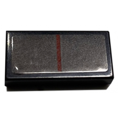 black tile 1 x 2 with dark red line pattern sticker - set 76907
