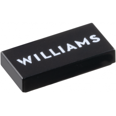 black tile 1 x 2 with white williams pattern