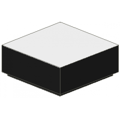 black tile 1 x 1 with white top pattern