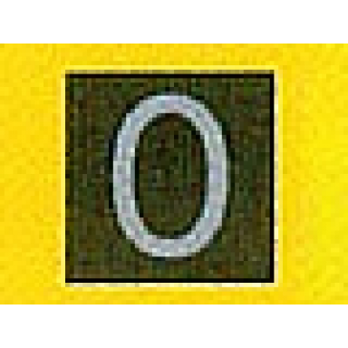 black tile 1 x 1 with silver number 0 pattern