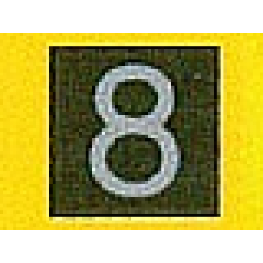 black tile 1 x 1 with silver number 8 pattern