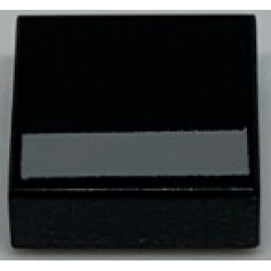 black tile 1 x 1 with white line pattern