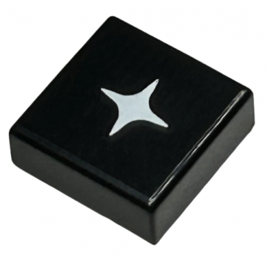 black tile 1 x 1 with white sparkle star pattern