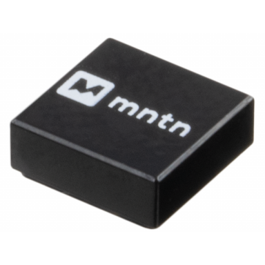 black tile 1 x 1 with white mntn logo pattern