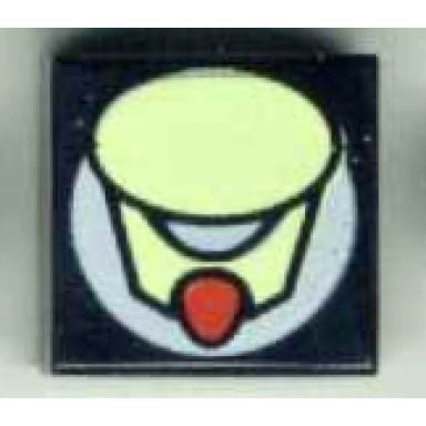black tile 1 x 1 with light lime oval pattern