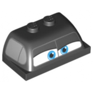 black windscreen 2 x 4 x 1 1 3 with front window with dark azure eyes and side door windows pattern