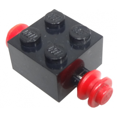 brick modified 2 x 2 with red wheels for single tire