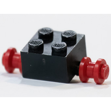 brick modified 2 x 2 with red wheels for dually tire