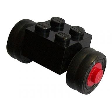 black brick modified 2 x 2 with red wheels for dually tire with black tires smooth small dually 3137c02 7b