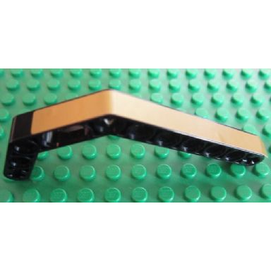 black technic liftarm modified bent thick 1 x 11.5 double with gold stripe pattern sticker - set 8007