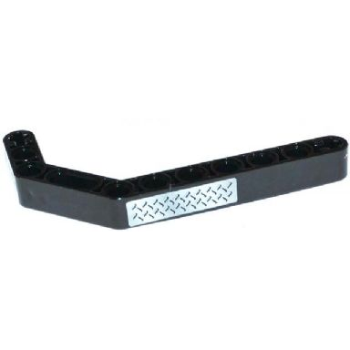 black technic liftarm modified bent thick 1 x 11.5 double with tread plate pattern sticker - set 42008