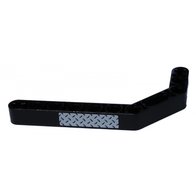 black technic liftarm modified bent thick 1 x 11.5 double with silver tread plate pattern sticker - set 8292