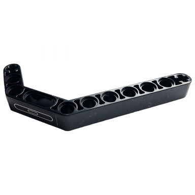 black technic liftarm modified bent thick 1 x 11.5 double with silver ellipses pattern sticker - set 42083